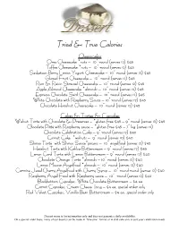 Mar-Apr-May Dessert Menu