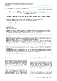 Prevalence of Blighted Ovum in First Trimester of Pregnancy: a Hospital Based Study