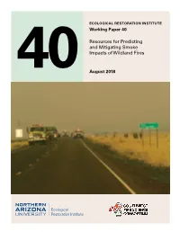 Resources for Predicting and Mitigating Smoke Impacts of Wildland Fires