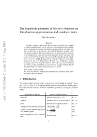 The Hyperbolic Geometry of Markov's Theorem on Diophantine