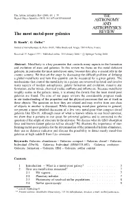 ASTRONOMY and ASTROPHYSICS REVIEW the Most Metal-Poor