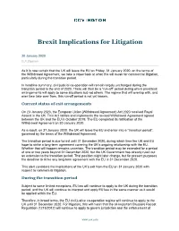 Brexit Implications for Litigation