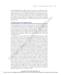 Comparing the Five Approaches