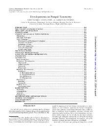Developments in Fungal Taxonomy