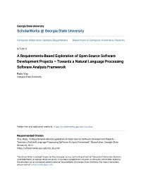 A Requirements-Based Exploration of Open-Source Software Development Projects – Towards a Natural Language Processing Software Analysis Framework