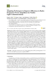 Adapting Techniques to Improve Efficiency in Radio Frequency