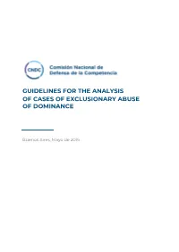 Guidelines for the Analysis of Cases of Exclusionary Abuse of Dominance
