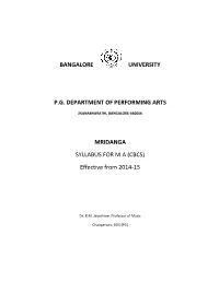 MRIDANGA SYLLABUS for MA (CBCS) Effective from 2014-15