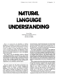 Natural Language Understanding Information About the World