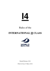 Rules of the INTERNATIONAL I4 CLASS