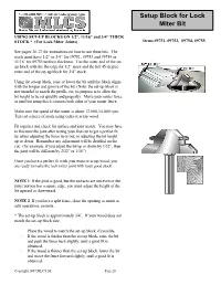 Setup Block for Lock Miter Bit