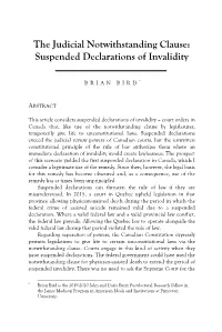 Suspended Declarations of Invalidity