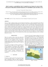 The Classical Assumption Test to Driving Factors of Land Cover Change in the Development Region of Northern Part of West Java