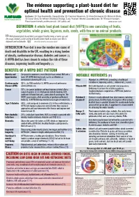 The Evidence Supporting a Plant-Based Diet for Optimal Health