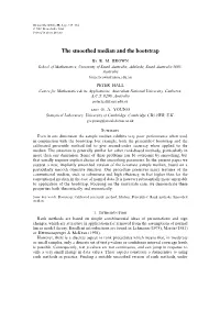 The Smoothed Median and the Bootstrap