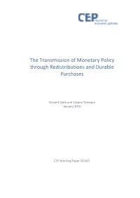The Transmission of Monetary Policy Through Redistributions and Durable Purchases