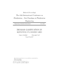 Biomass Gasification in Rotating Fluidized Bed