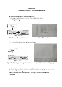 Chapter 3 Computer Graphics Software Standards