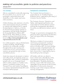 Chilternrailways.Co.Uk Making Rail Accessible: Guide to Policies And