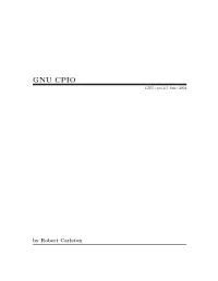 GNU CPIO GNU Cpio 2.5 June 2002