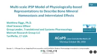 Multi-Scale Ipsp Model of Physiologically-Based Representations to Describe Bone Mineral Homeostasis and Interrelated Effects