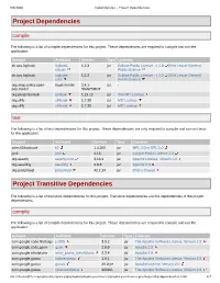 Project Dependencies Project Transitive Dependencies