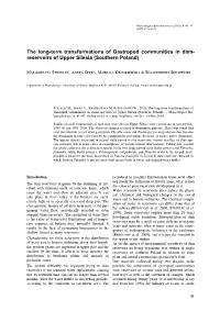 The Long-Term Transformations of Gastropod Communities in Damreservoirs