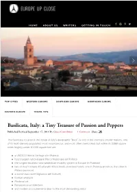 Basilicata, Italy: a Tiny Treasure of Passion and Peppers Published/Revised September 17, 2014 by Guest Contributor — 1 Comment Share