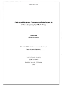 Children and Information Communication Technologies in the Media: a Study Using Moral Panic Theory. Bachelor of Education