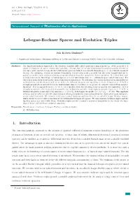 Lebegue-Bochner Spaces and Evolution Triples