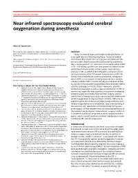 Near Infrared Spectroscopy Evaluated Cerebral Oxygenation During Anesthesia