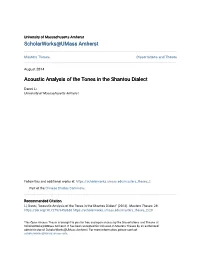 Acoustic Analysis of the Tones in the Shantou Dialect