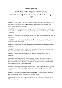 COURT of ARCHES Class E: Libels, Articles, Allegations And