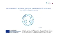 International Benchmark of Good Practices on New Business Models and Initiatives from and for Cultural Institutions