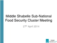 Middle Shabelle Sub-National Food Security Cluster Meeting