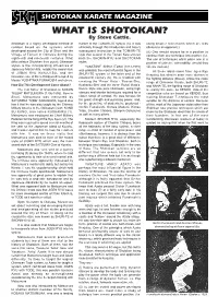 WHAT IS SHOTOKAN? by Steve Cattle