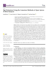 Age Estimation Using the Cameriere Methods of Open Apices: a Meta-Analysis