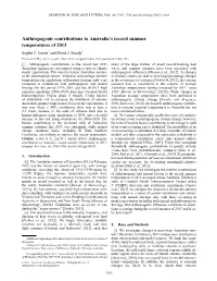 Anthropogenic Contributions to Australias Record Summer