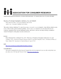 Discourses of Technology Consumption: Ambivalence, Fear