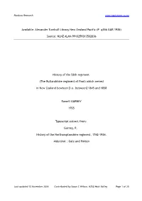 History of the 58Th Regiment