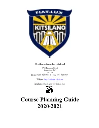 Kitsilano Course Planning Guide 2020-2021