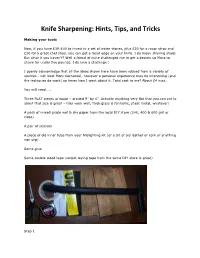 Knife Sharpening: Hints, Tips, and Tricks