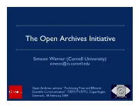 The Open Archives Initiative