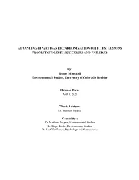 Advancing Bipartisan Decarbonization Policies: Lessons from State-Level Successes and Failures
