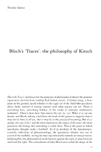 Bloch's 'Traces': the Philosophy of Kitsch
