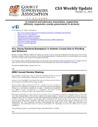 CSA Weekly Update October 21, 2016