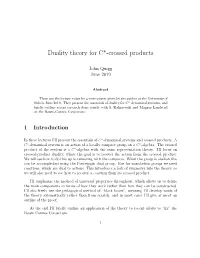 Duality Theory for C*-Crossed Products