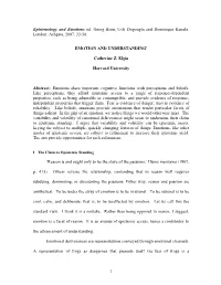 Emotion and Understanding1