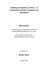 Fighting Corruption in Africa – a Comparative Study of Uganda and Botswana Dissertation
