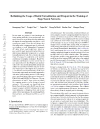 Rethinking the Usage of Batch Normalization and Dropout in the Training of Deep Neural Networks